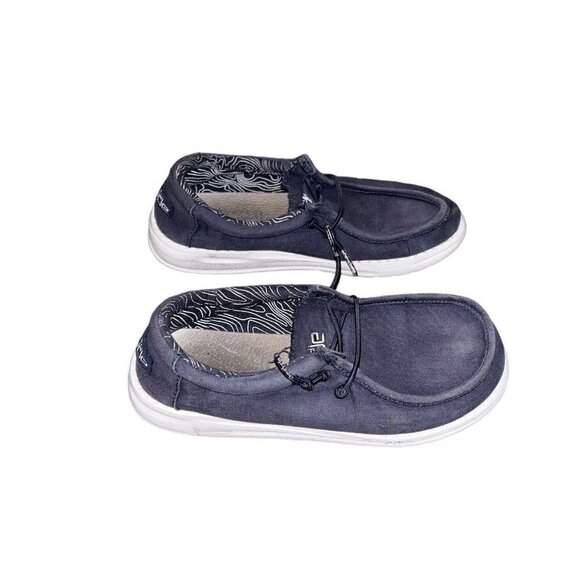 Hey Dude Wally Navy Lightweight Slip On Casual Comfort Shoes Youth Size 3 - Picture 1 of 8